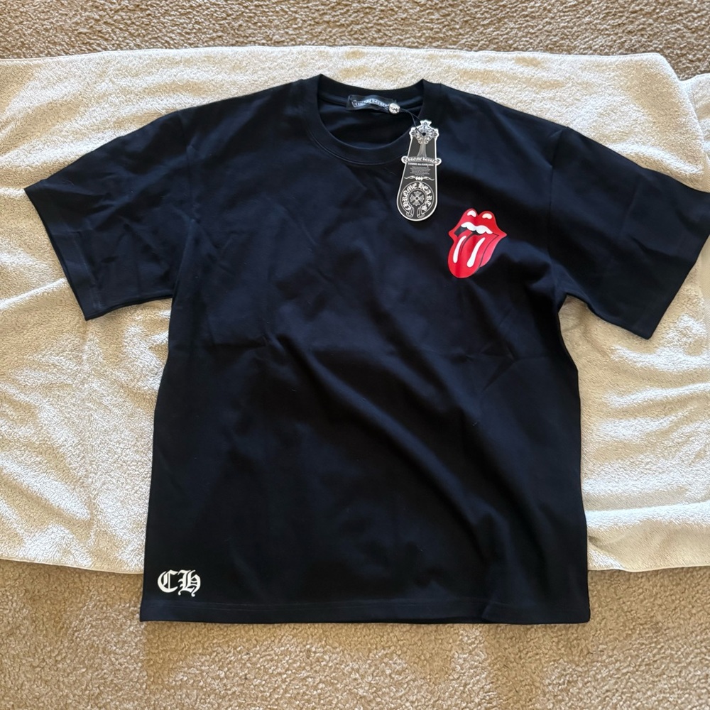 Chrome Hearts Black Tee with Red Graphic M